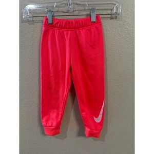 Nike Joggers Toddler Girls 18M Pink Excellent Swoosh Logo Fleece Sweatpants